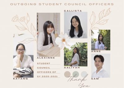 Appreciation to Outgoing Student Council Officers SY: 2020-2021