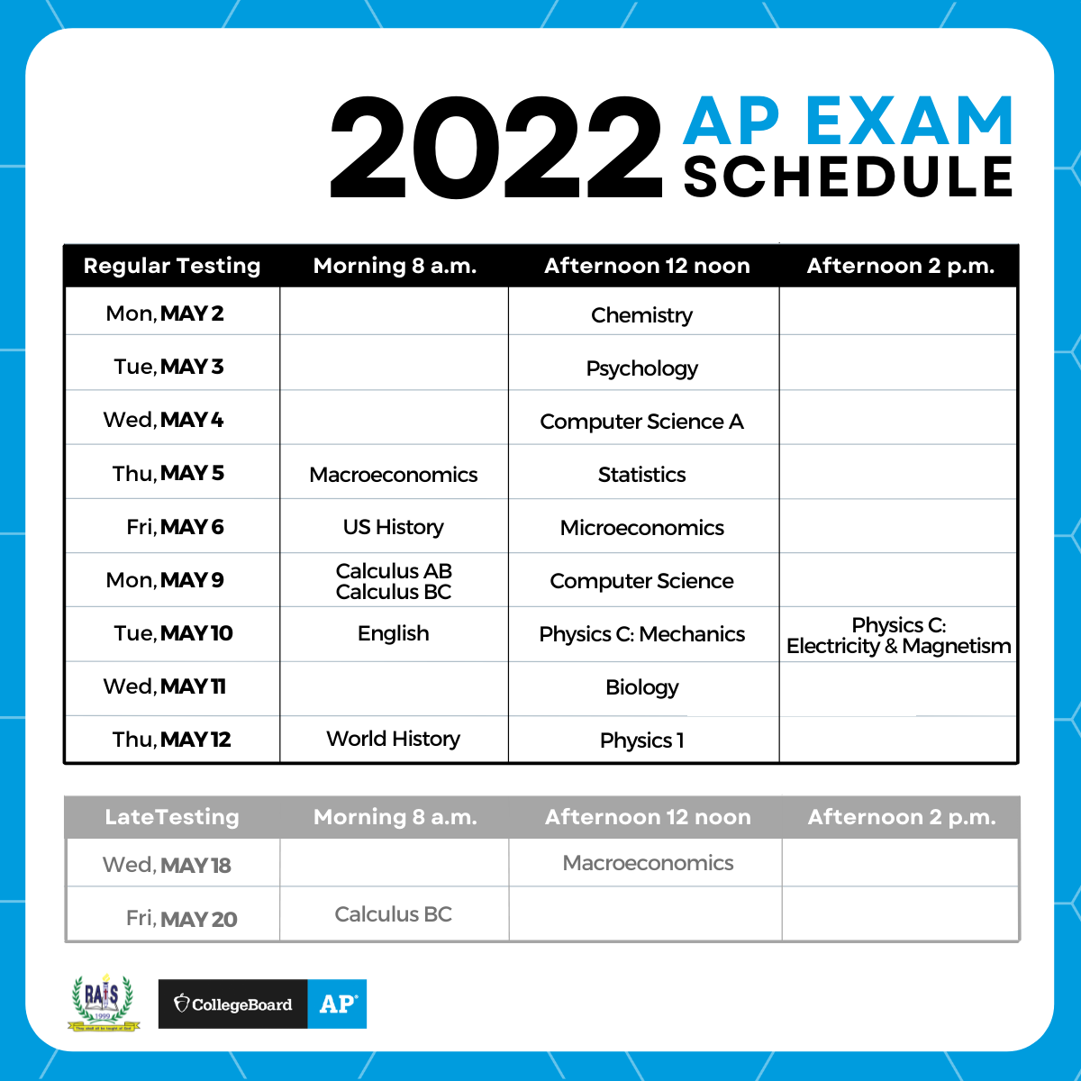 The 2022 AP Exams - Ramkhamhaeng Advent International School, Bangkok Thailand