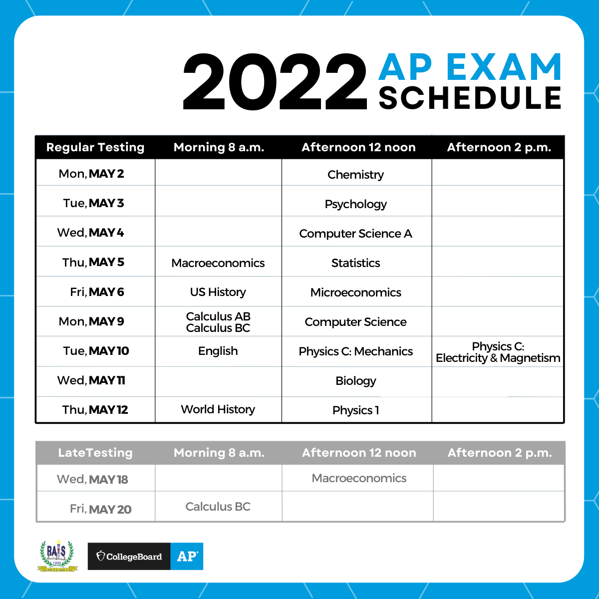 Verlust Aussehen Herrlich 2022 ap exam schedule lockig Muschel Sieg